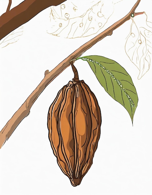 Cacao tree illustration