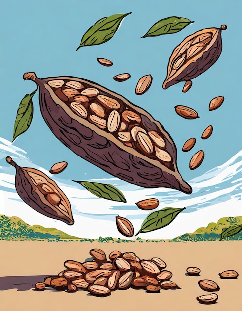 Cacao tree illustration