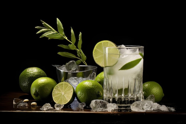 Cachaca and lime garnish food photography