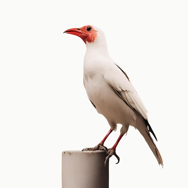 Photo cackle sitting on a white background in closeup 1