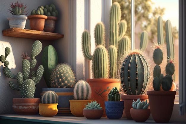 Cactus in the desert Generative ai