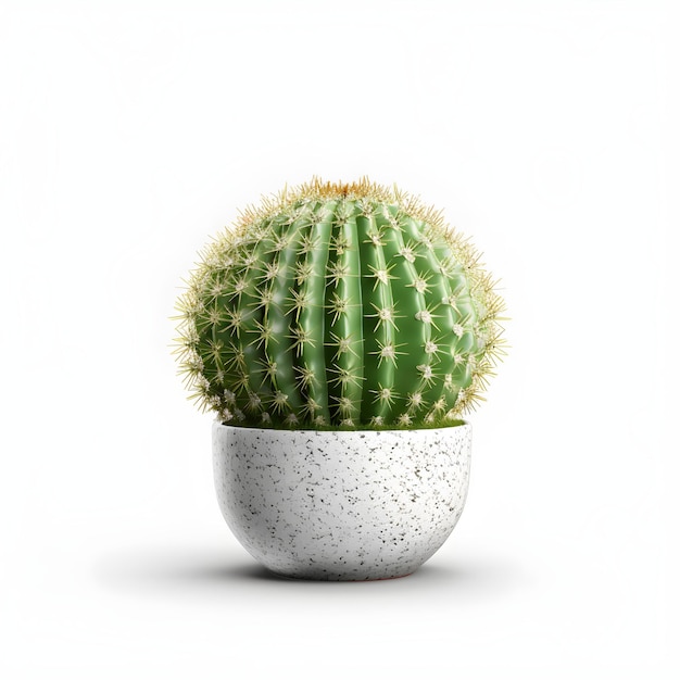 Cactus isolated on white background Aloe and other succulents in colorful ceramic pot