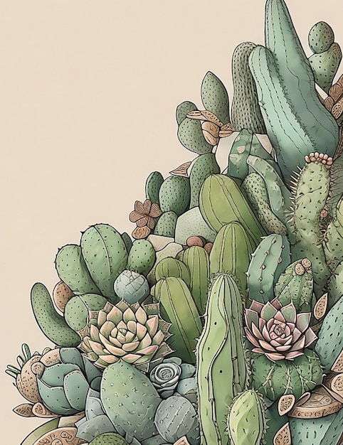 Cactus photos with subtle combinations