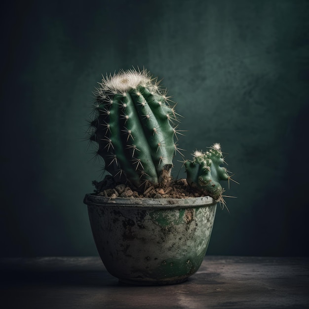 Cactus plant in studio still life generative ai