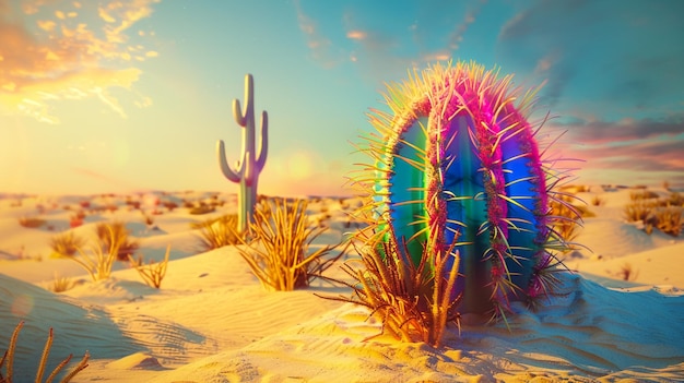 Cactus plantgrowth in desert