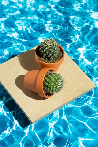 Cactus plants arrangement still life