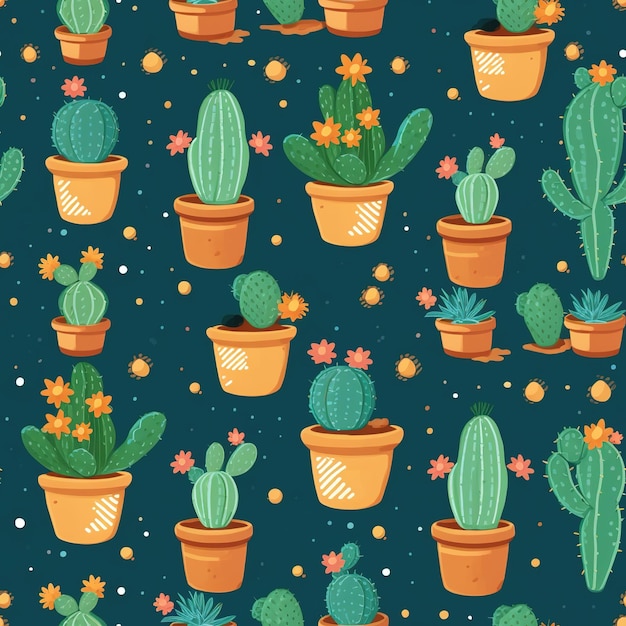 cactus plants pattern