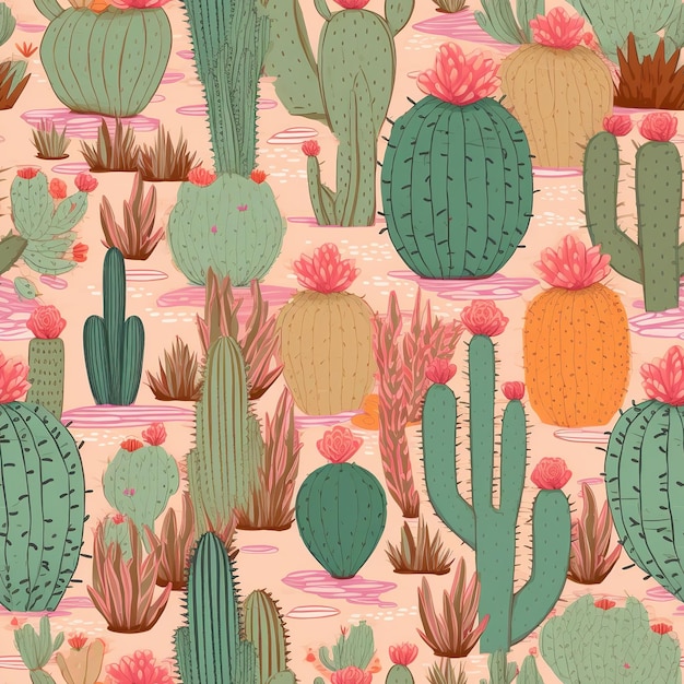 cactus plants pattern