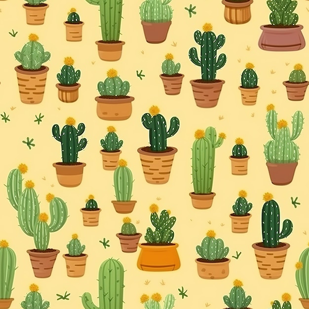 cactus plants pattern