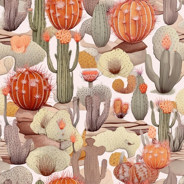 cactus plants pattern