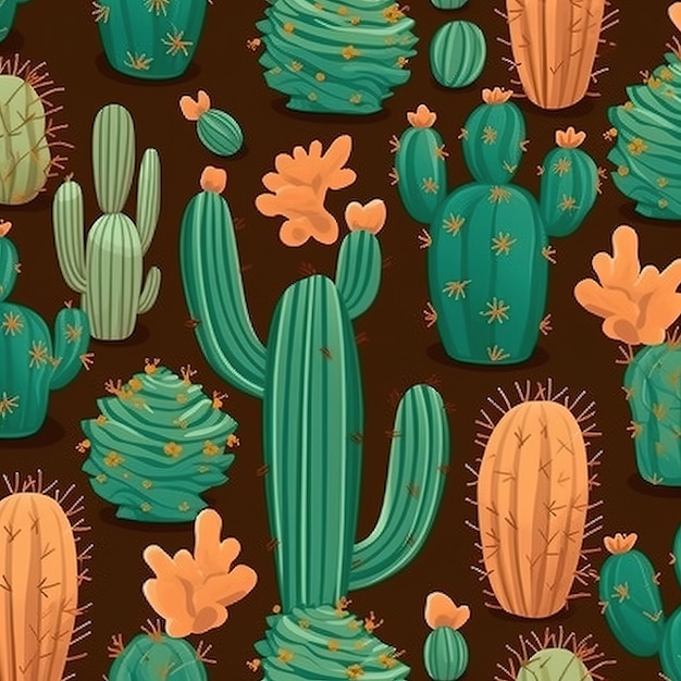 cactus plants pattern