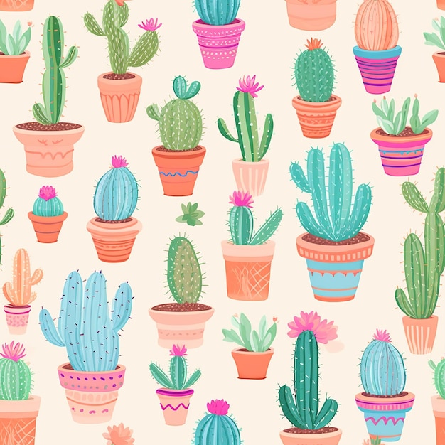 cactus plants pattern