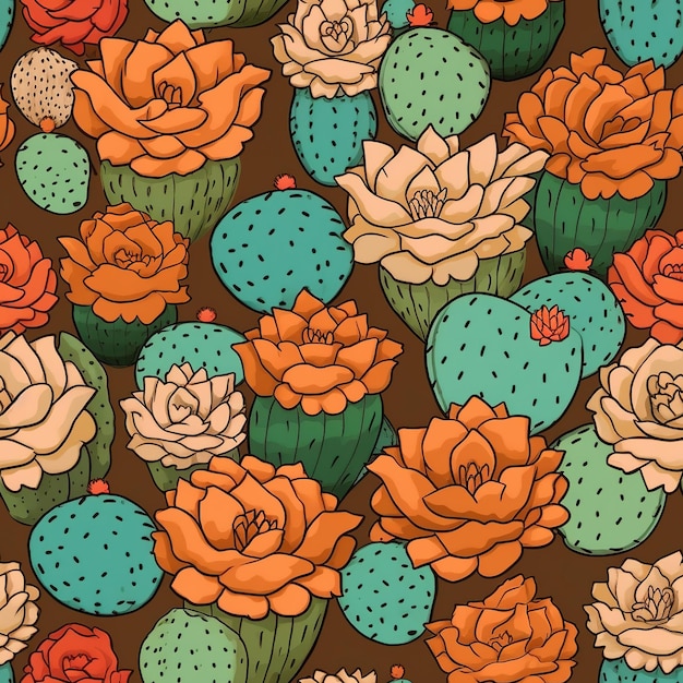 cactus plants pattern