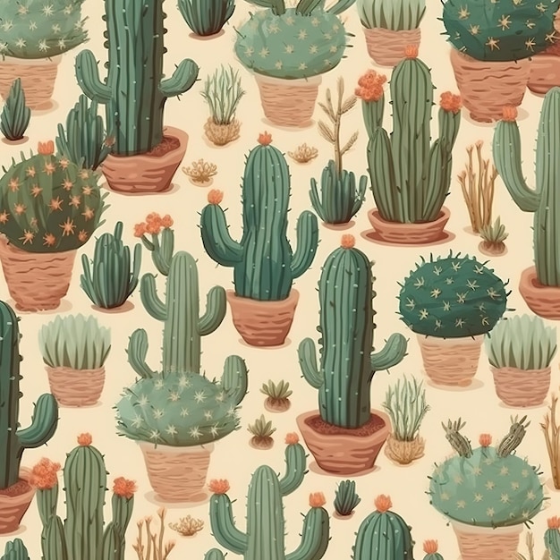 cactus plants pattern