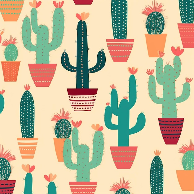 cactus plants pattern