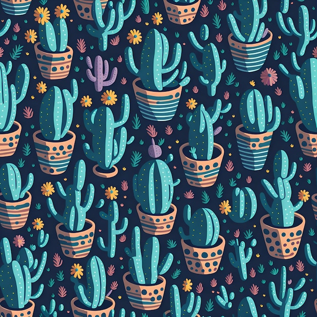 cactus seamless pattern