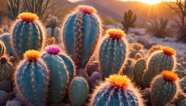 Photo a cactus with a red flower on it