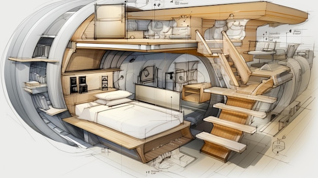 CAD drawing sleep design engineering plan