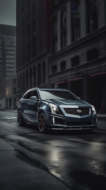 Cadillac CTSV urban street generative AI