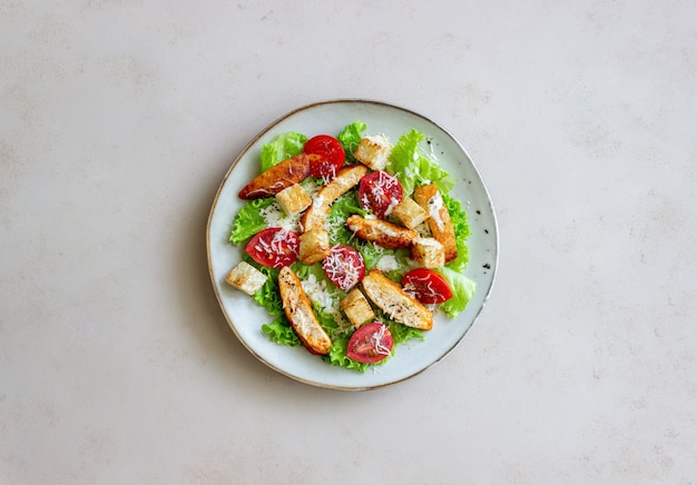 Caesar salad with chicken. Healthy eating. Diet. Recipes.