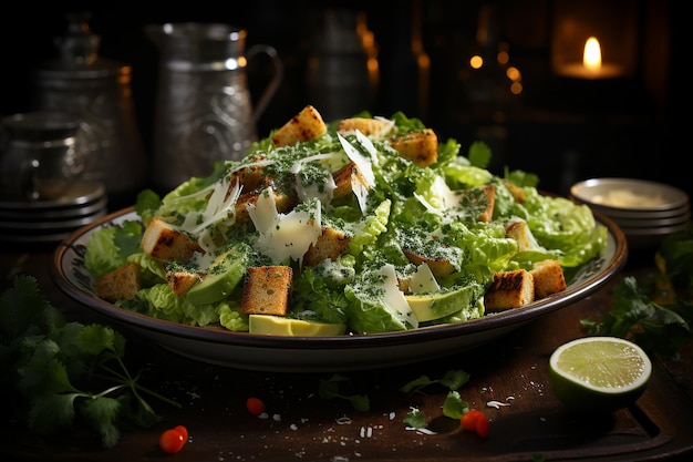 Caesar Salad with a Crunchy Topping