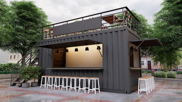 Cafe Container 3d Illustration