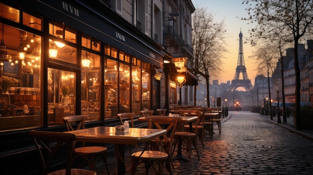 Cafe in Paris Scene