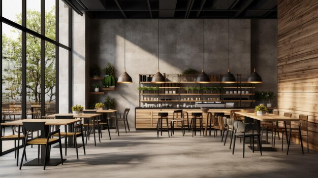 Cafe shop Interior design Modern and Loft style