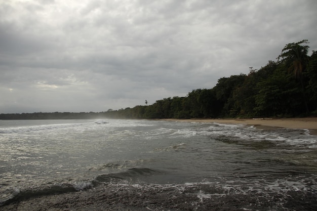 Cahuita National Park bad weather on the beach of Cahuita Park Costa Rica