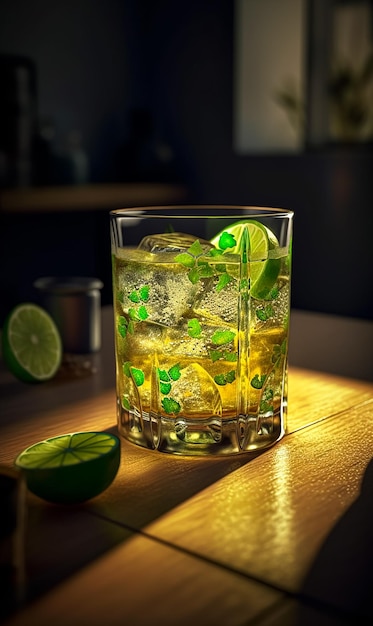 Caipirinha with a shot of shamrock Generative AI