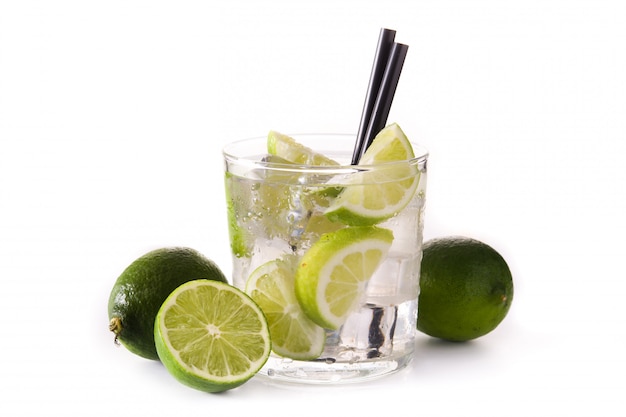 Caipiroska cocktail with lime