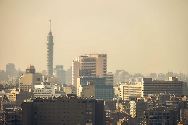 Cairo EgyptOctober 2018  Skyline viewed form Citadel Salah al Din in the capital city of Cairo