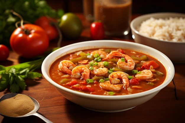 Photo cajun seafood gumbo