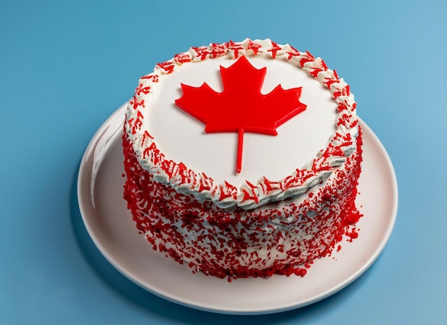 Cake celebration with Canada flag