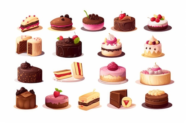 Cake icon set Generate Ai