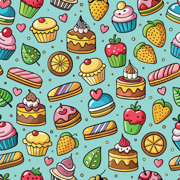 Photo cake seamlea pattern vector