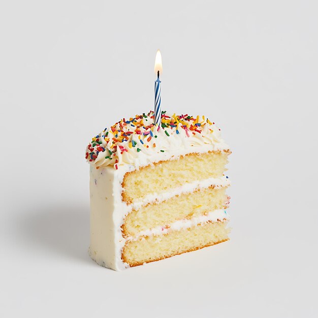 a cake with a blue candle that says  happy birthday