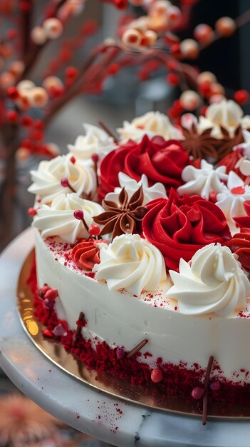 a cake with a bunch of flowers on it