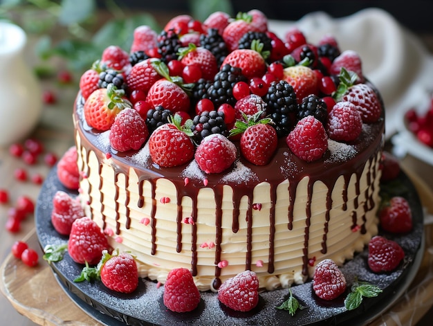 a cake with a cake that says  raspberries  on it