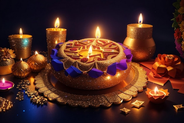 a cake with candles and a candle that says  happy birthday