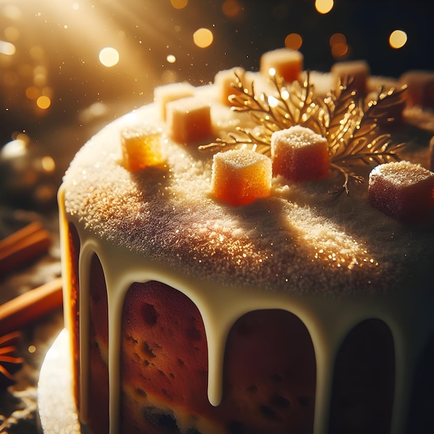 Photo a cake with candles on it and the word quot christmas quot on the top