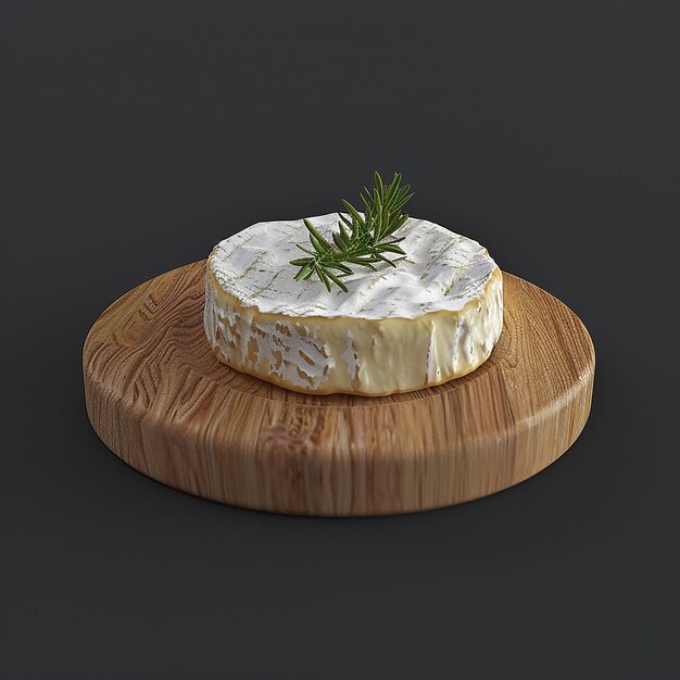 Photo a cake with cream on a wooden platter