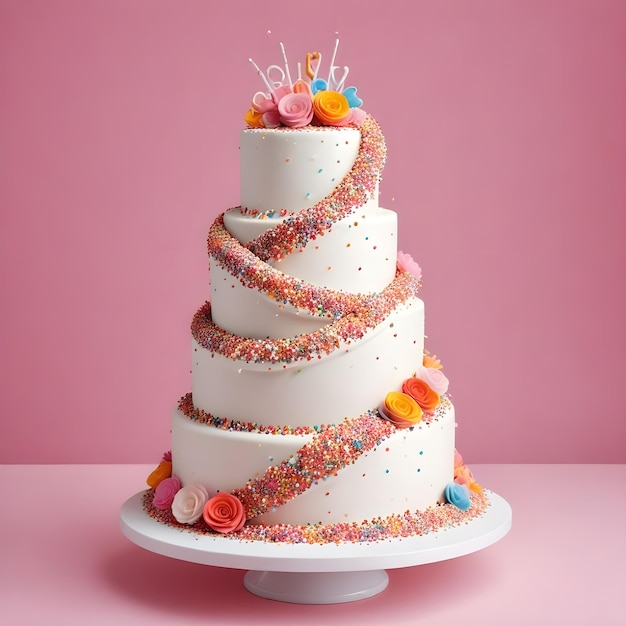 a cake with a crown on it is on a table