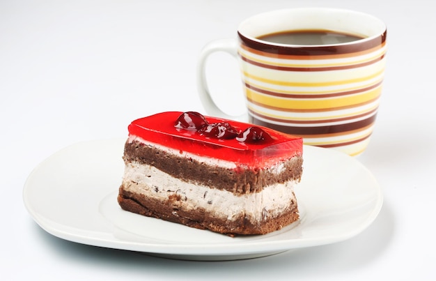 Cake with a cup of coffee