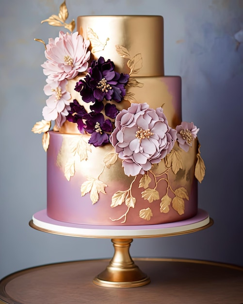 A cake with flowers on it