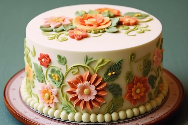 A cake with flowers Vintage cakes and desserts