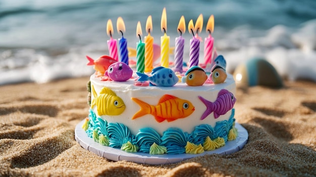 cake with fruit and berries cupcake with a bunch of raspberries and happy birthday cake with ballons