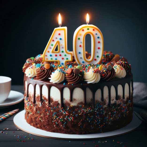 a cake with the number 40 on it