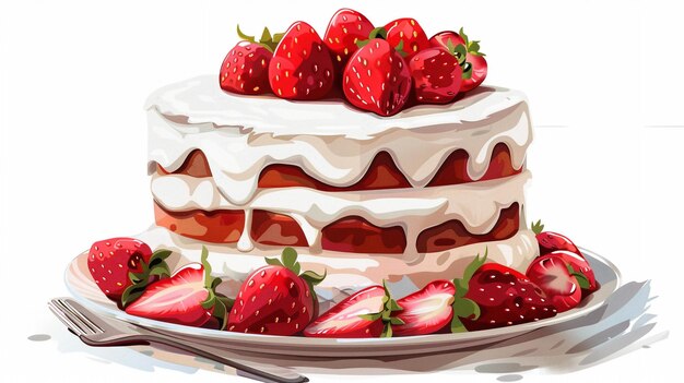 a cake with strawberries on the bottom and a cake with strawberries on the bottom