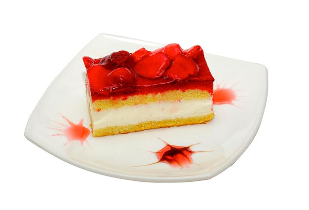 Cake with strawberry topping